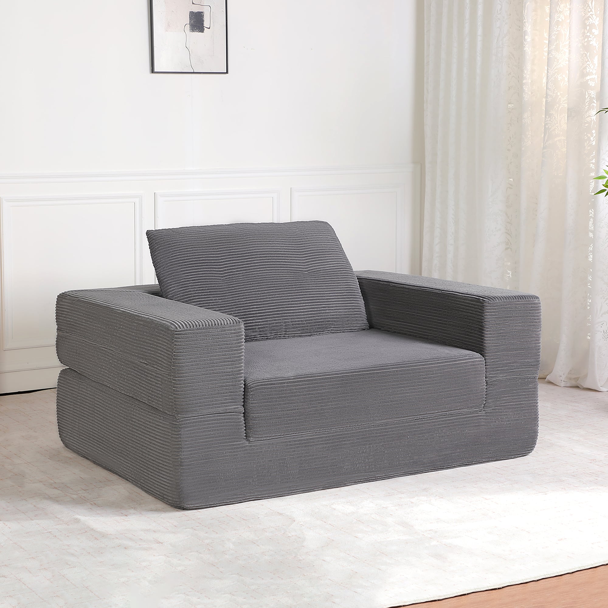 Compression Sofa Bed For Adults And Pets Modern Floor Couch Grey_voghion.com